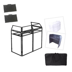 Stand régie DJ IBIZA DS40 (lycra blanc/noir/sac de transport)
